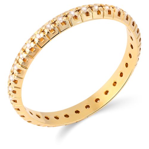 Aliança Inteira em Ouro Amarelo 18k com Diamantes 197946