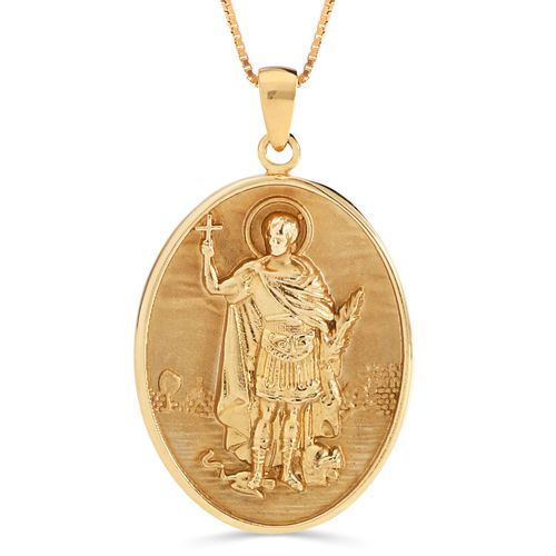 Pingente Santo Expedito Linha Prata Banho Ouro Amarelo 197650