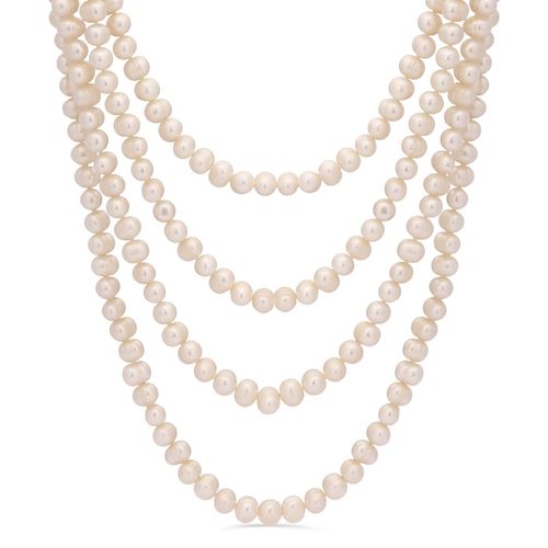 Colar Longo de Pérolas Brancas Irregulares 106088 Colar Longo de Pérolas Brancas Irregulares 106088