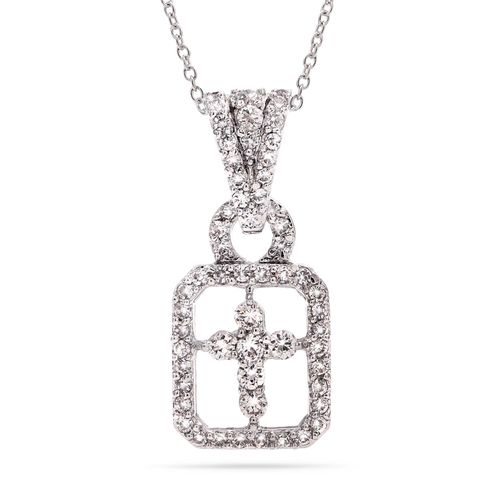 Pingente de Prata Cruz com Zircônias Aprox. 4 cts 183487