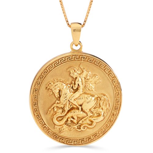Pingente Religioso São Jorge Linha Prata Banho de Ouro Amarelo 197651