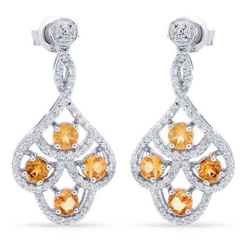 Par de Brinco de Prata com Citrinos e Zirconias 151480