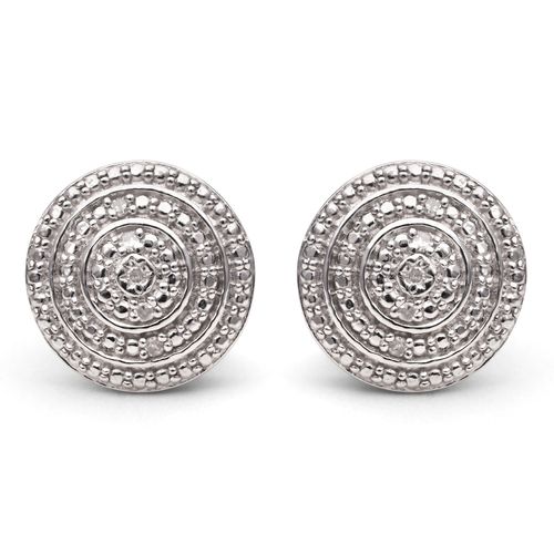Par de Brinco Redondo  Com Diamante Prata 196281