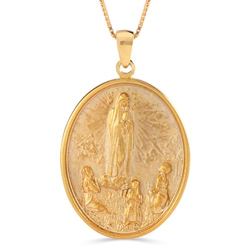 Pingente Religioso N. S. de Fatima Linha Prata Banho Ouro Amarelo 197653