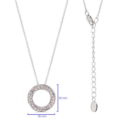 Pingente de Prata Circulo com Zircônias aprox. 4 Cts 183466