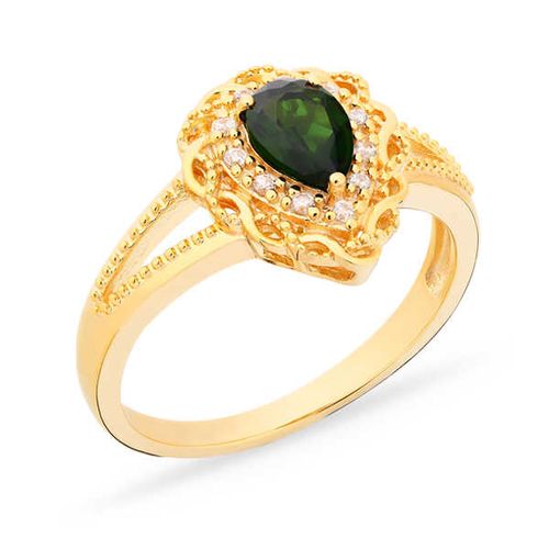 Anel de Prata com Cromodiopside Gota 141620