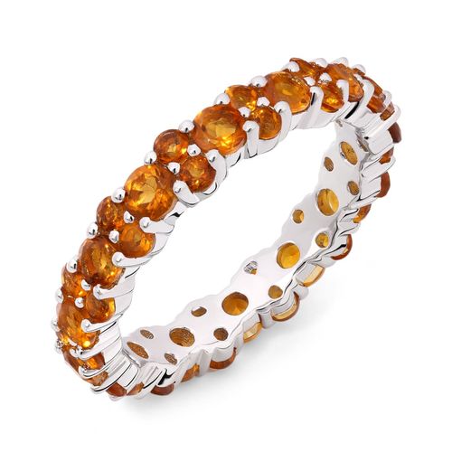 Aliança Interia de Prata com Citrinos Aprox. 2,50 cts 174458