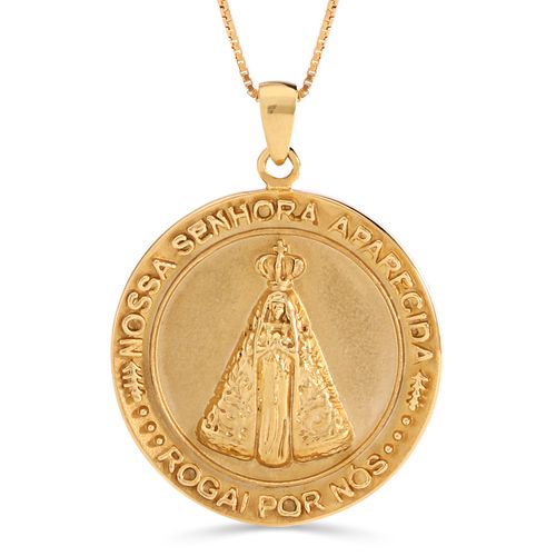 Pingente N.S.Aparecida Linha Prata Banho Ouro Amarelo 197652