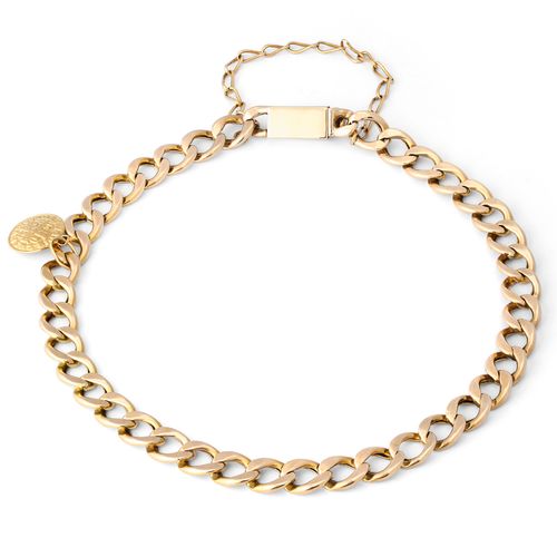 Pulseira Linha Ouro Malha Grumet com Berloque São Bento - 20 cm 194600