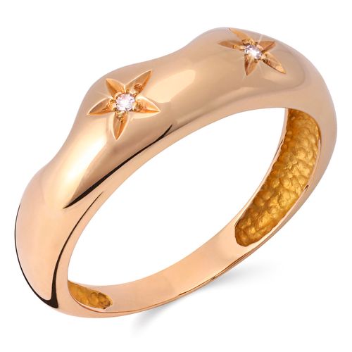 Anel de Ouro Vermelho com Diamantes 122790