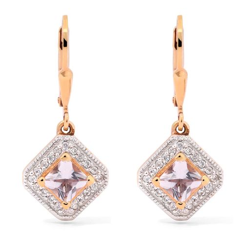 Par de Brinco de Prata com Morganitas e Zirconias 151451