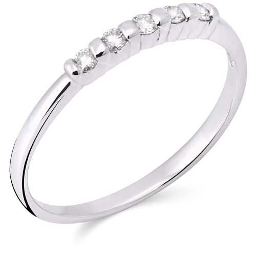 Meia Aliança com Diamantes em Ouro Branco 18k 136744