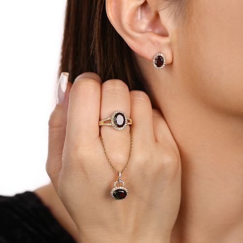 Conjunto de Prata com Opala e Zircônias 152914