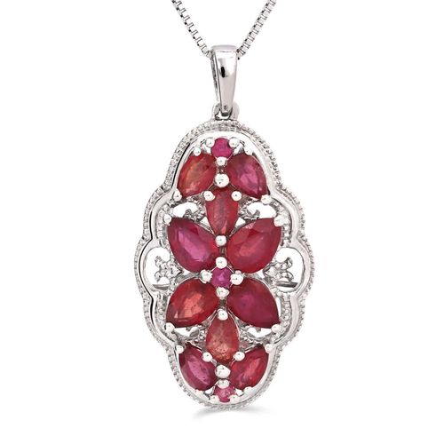 Pingente de Prata Floral com Rubis Aprox. 3 cts 177132