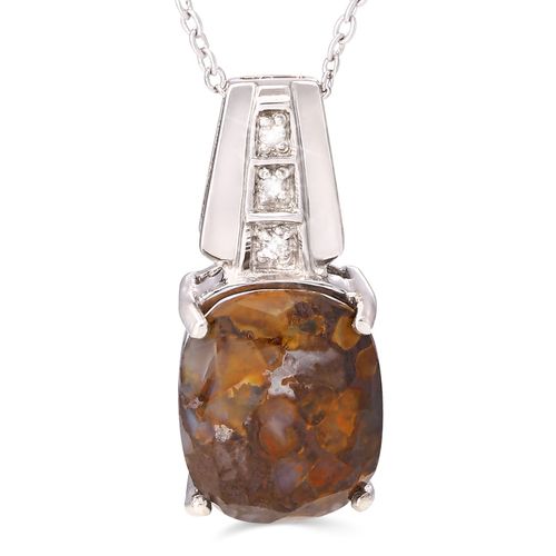 Pingente em Prata 925 com Jasper Oval e Topázios Brancos 162770