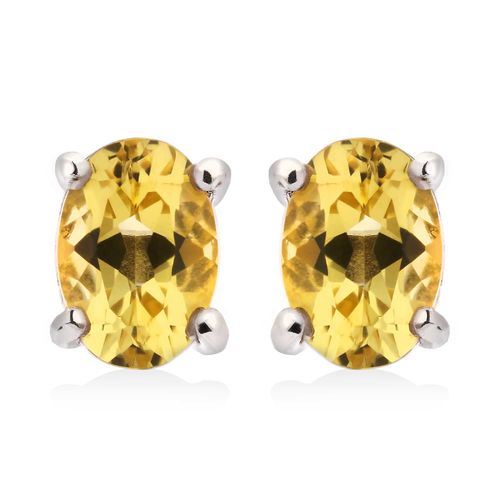 Par de Brinco Berilo Amarelo Aprox. 1,36 cts Prata 159678