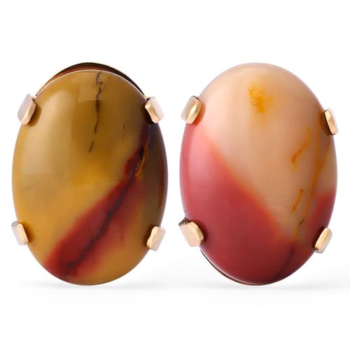 Par de Brinco Agata Aprox. 9,25 cts Linha Ouro Amarelo 18 k 143540