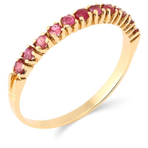 Meia Aliança com 11 Rubis - Ouro Amarelo 18K 197948