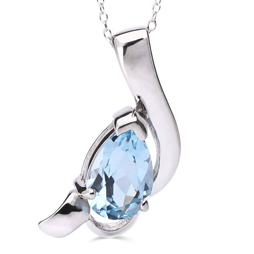 Pingente com Topázio Sky Blue Gota  Prata 162801