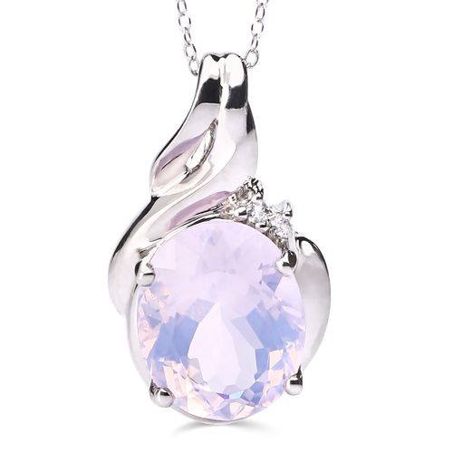 Pingente com Quartzo Lavanda e Topázio Branco  Prata 160999
