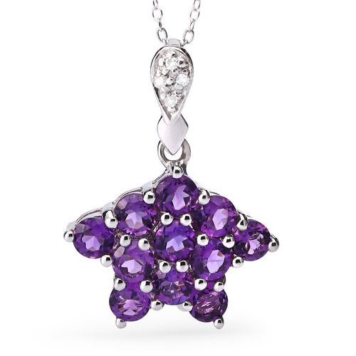 Pingente Prata De Ametista e Diamantes 168333