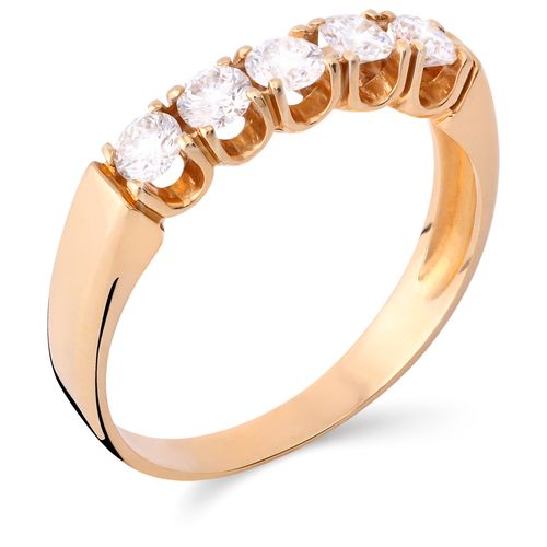 Meia Aliança com 5 Diamantes 131130