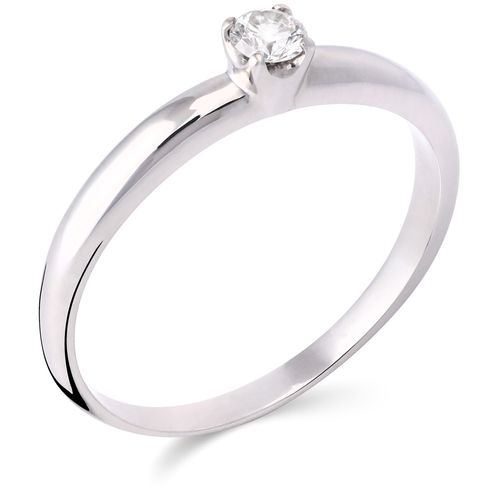 Anel Solitário Ouro Branco de Diamante 179374
