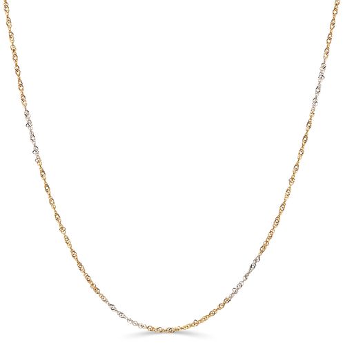 Corrente Malha Singapura 45 cm Ouro Amarelo e Ouro Branco 18k 187300