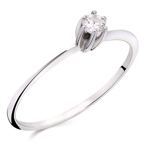 Anel Solitário Ouro Branco Aprox. 10 pts 190754