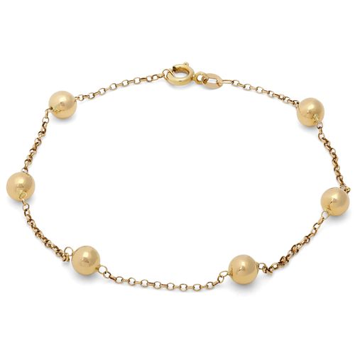 Pulseira Elos com Esferinhas - 19 cm Au Am 18k 195448