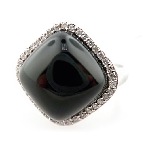 Anel Ônix Ouro Branco 108763