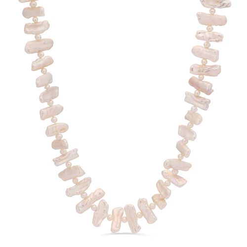 Colar de Prata com Pérolas Keshi e Pérolas Baby 122625