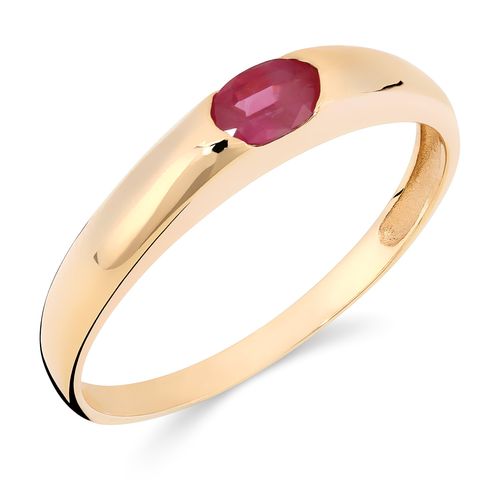 Anel de Ouro Amarelo com Rubi 123463