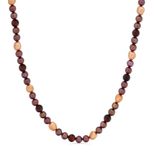 Colar Pérola Chocolate, Dourada Irregular 128228