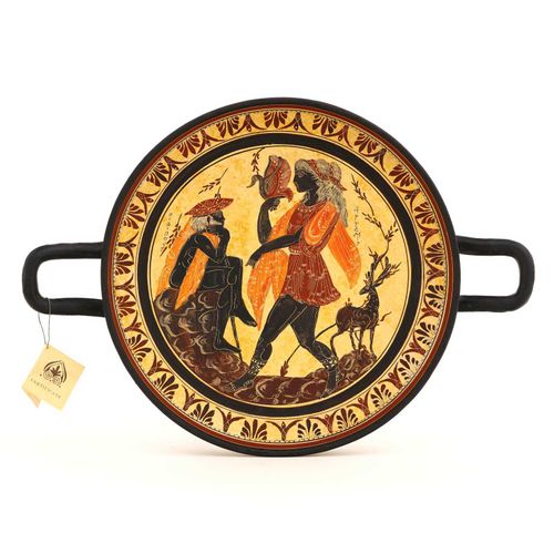 Fruteira com Desenho Grego em Cerâmica 29 cm 143376