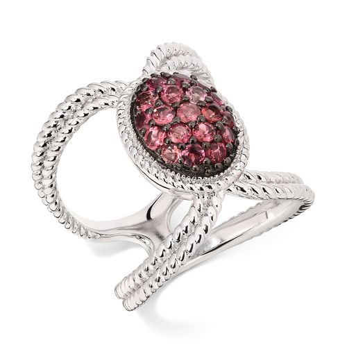 Anel de Prata Duplo com Turmalinas Rosas Oval 151431