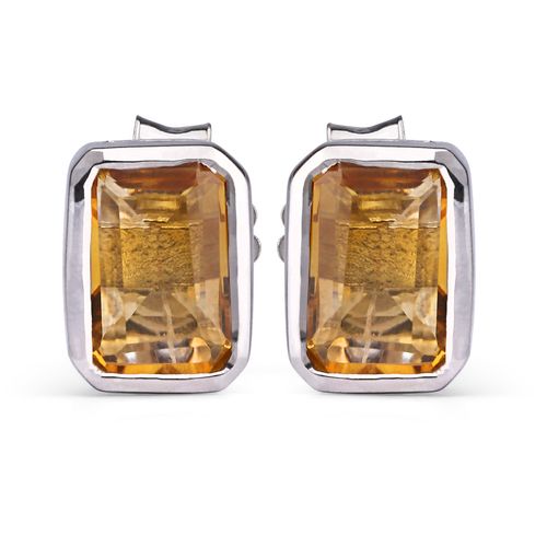 Par de Brinco Citrino Prata 158541