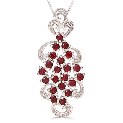 Pingente Granada Moçambique Gota e Topázio Branco Prata 159456