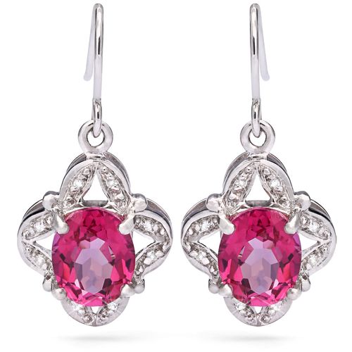 Par de Brinco Topázio Flamingo oval Prata 159714