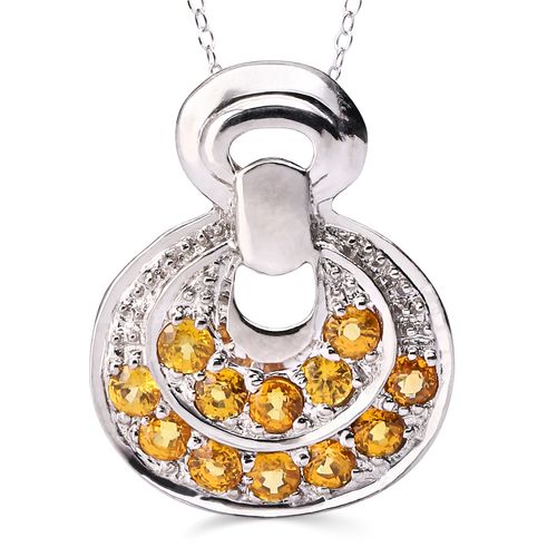 Pingente de Prata com Safiras Amarelas Aprox. 1,24 cts 161187