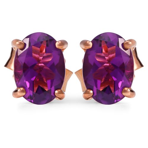 Par de Brincos Solitário com Ametistas Prata 167535