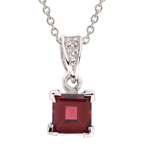 Pingente Com Rodolita e Topázio Branco Prata 168953