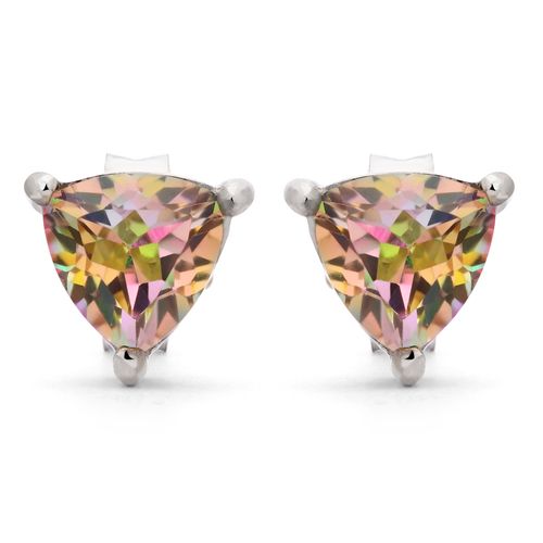 Par de Brinco com Topázio Mistico Delta Prata 171565