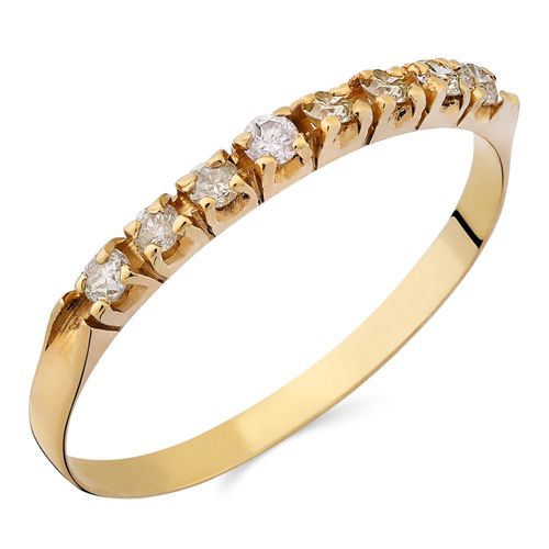 Meia Aliança com Diamantes Ouro Amarelo 183383