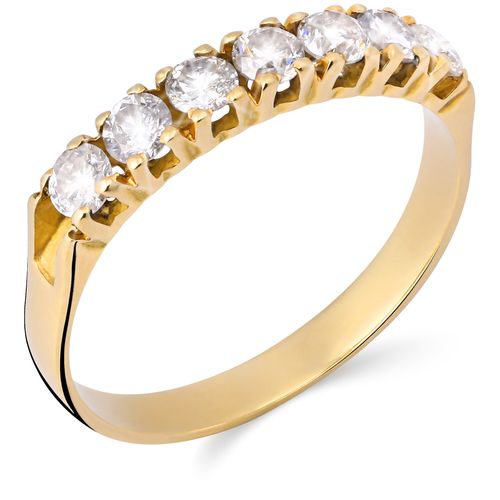 Meia Aliança com Diamantes em Ouro Amarelo 18k 183393