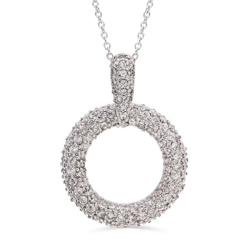 Pingente Circulo de Prata com Zirconias Aprox. 4,8 cts 183459