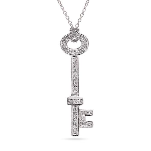 Pingente de Prata Chave com Zirconias Aprox. 3 cts 183464