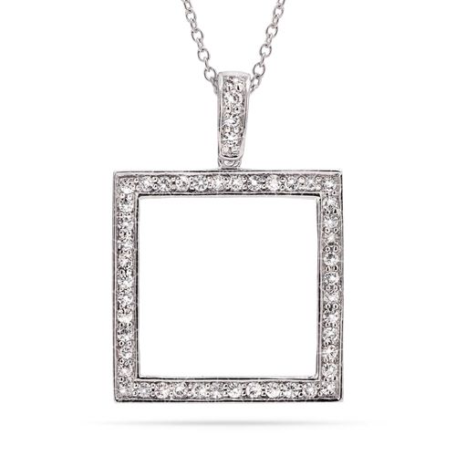 Pingente de Prata Quadrado com Zirconias Aprox. 3,78 cts 183465