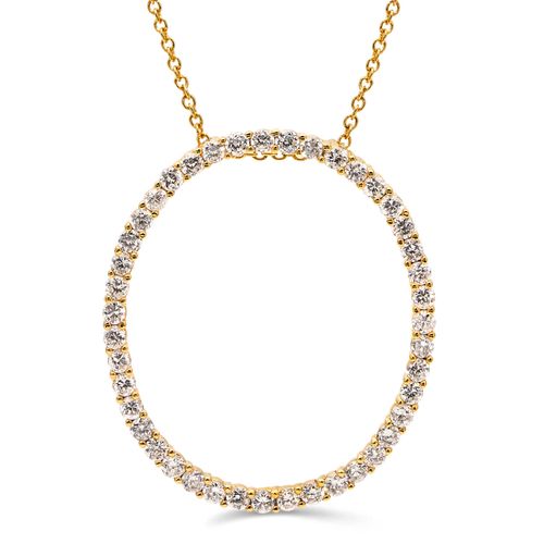 Pingente de Prata Oval com zirconias Aprox. 5 cts 183468