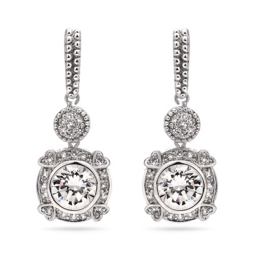 Par de Brinco de Prata Redondo com Zirconias Aprox. 7,17 cts 183532